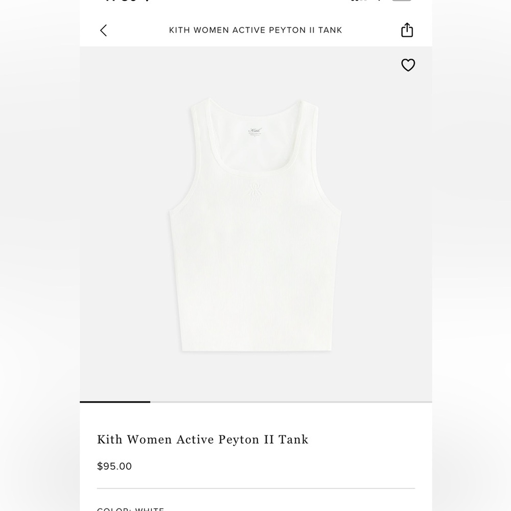 Kith Women White Tank Top